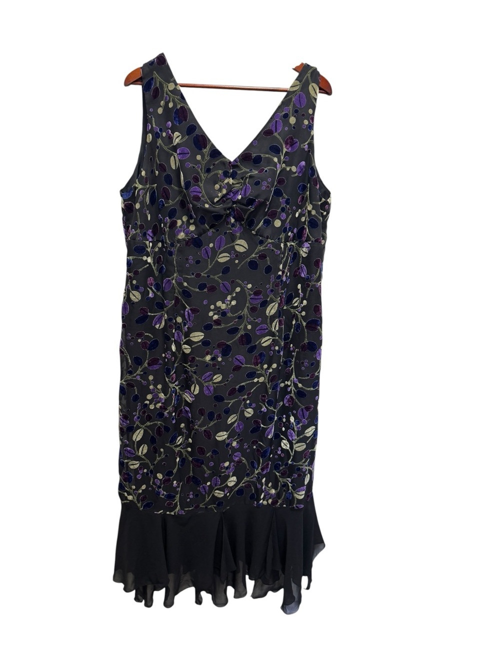 Addition Elle Vintage Black Burnout Velvet Floral Maxi Dress Size 18 Evening Y2K - Picture 2 of 13